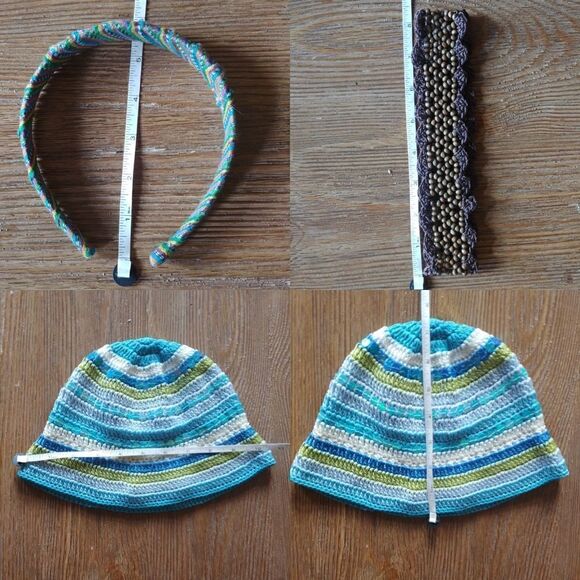 2/$20 Trio of Boho Hippie Headwear: Hat, Headbands - Picture 6 of 6